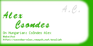 alex csondes business card